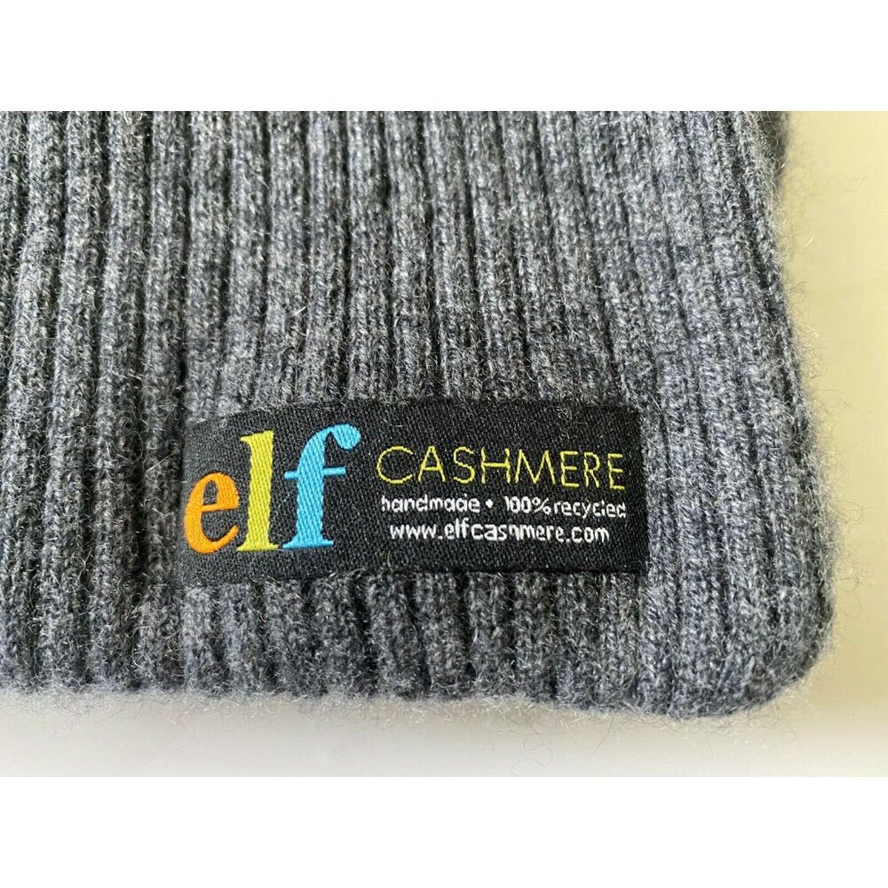 Cashmere Scarf‎ ELF brand Blue & Gray Recycled Sweaters Repurposed Beautiful